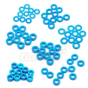 Yeah Racing Aluminum M3 Flat Washer 0.25/0.5/1/1.5/2/2.5/3mm 10pcs Set Blue