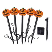 Halloween Pumpkin String Lights Stake Solar Lighted 3D