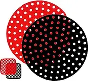 PINEPOEM Air Fryer Liners Reusable Silicone, Bamboo Steamer Liner, Perforated Liner for Air Fryer