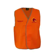 Brisbane Broncos NRL Hi Viz Work Vest Orange