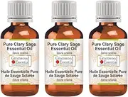 Greenwood Essential Pure Clary Sage Essential Oil (Salvia sclarea) 100% Natural Therapeutic Grade Steam Distilled for Personal Care (Pack of Three) 100ml X 3 (10oz)