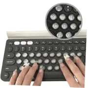 Keyboard Stickers for Long Nails Protector Raised Clear Silicone Keyboard Self