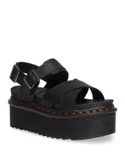 Dr. Martens Women's Voss Ii Quad Black Strappy Platform Sandals 4