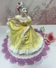 Vintage Royal Doulton Ninette Limited Dansing Woman Yellow Dress Figurine 1970