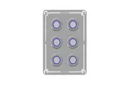 Powertech 6-Way Stainless Illuminated Switch Panel (Blue)