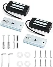 QWORK Electric Magnetic Lock, 2 Pack 60kg 130LBs Holding Force Electric Magnetic Lock for Door Access Control System Electromagnet Fail-Safe NC Mode