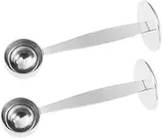 Abaodam 2pcs Vintage Measuring Spoon Stainless Steel Dual Head Coffee Scoop with Tamping Base for Accurate Ground Measurement and Preparation