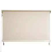 Outdoor Roller Blind Awning with Aluminium Hood in Cream Sunfilter- 5 Sizes