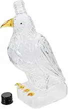 Zerodeko Unique Pigeon Shaped Decorative Glass Bottle Transparent Whiskey Jar for Liquor Eyecatching Design for Daily Drinking and Collecting