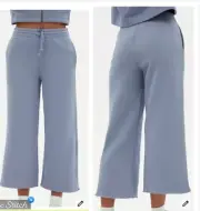 Girlfriend Collective Tempest Wide Leg Sweatpants Blue size XXXL NWT
