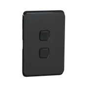 Clipsal Iconic Series Cover Frame - 2 Switches - Iconic Black - 3042C-XB