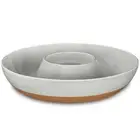 Ceramic Chips and Dip Serving Tray: Large Divided Party Bowl Set for Chips & ...