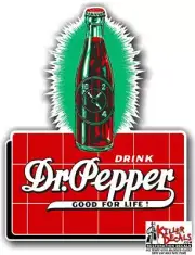 (DP115) 12" tall DR PEPPER BOTTLE RAYS COOLER POP soda coca cola machine decal