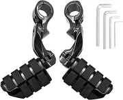 Short Angled Highway Pegs Footpegs Foot Rest Fit for Touring Street Glide Road Glide Road King Electra Glide with 1.25 inch Engine Guard 1 1/4 Highway Bar Black