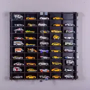 1:64 Toy Car Wall Shelf, Display Case for 50 Cars with Acrylic Doors.
