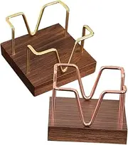 CLISPEED 2Pcs Wooden Notepad Holder Stylish Memo Pad Organizer for Office Supplies Wood and Design Spacious Storage for Stick Notes for Home and Classroom