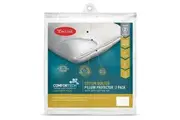 2pc Tontine Comfortech Cotton Cover Quilted Pillow Protectors 47 x 73 cm Bedding