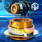 NRG Aluminum Steering Wheel Quick Release Gen 2.5 Rose Gold With Neo Chrome Ring