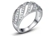Solid 925 Sterling Silver Constanina Wave Ring
