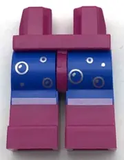 Lego New Magenta Pants Hips and Blue Legs Magenta Boots Silver Bubbles Pattern
