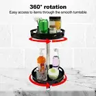 2 Tier Turntable Spice Rack Organizer 360° Rotating Seasoning Organizer -