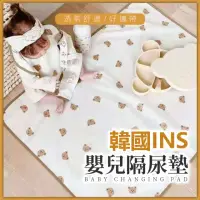 在飛比找momo購物網優惠-【好物研究室】韓系INS風嬰幼兒透氣防水尿布墊(隔尿墊 防水
