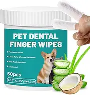 Mumoo Bear Dog Teeth Cleaning Wipes, 50 Counts Pet Teeth Dental Wipes for Dogs & Cats Gentle Non-Irritating Soft Tooth Brushing Kit Removing Plaque & Tartar Buildup Freshen Bad Breath