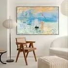 Monet - Sunrise Impression Canvas Print Framed Wall Art Home Decor