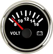 ACAECMGGFP 52mm Marine Voltmeter Motor Auto Volts Indicator Voltage Gauge Volt Gauge 12 24 V for Car Boat Yacht Red Led Back-Light Voltmeter(BS)
