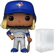 POP MLB: Blue Jays - Vladimir Guerrero Jr. (Road Uniform) Funko Vinyl Figure (Bundled with Compatible Box Protector Case), Multicolor, 3.75 inches