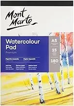Mont Marte 180gsm German Paper 15 Sheet Watercolour Pad, A5 Size