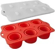 Ice Pop Molds - Kids Popsicle Molds | 6-Cavity Silicone Safe Leak-Proof Tray Container Holder Mould for Toddler Baby Feeding Dessert Fruit