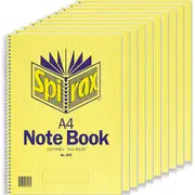 Spirax 595 Notebook 7mm Ruled Lines Spiral Bound 120 Page A4 10 Pack