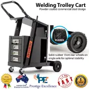 Rossi Deluxe Welding Trolley with Lockable Drawers Spacious Storage Welder Cart