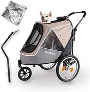 Ibiyaya Happy Pet Trailer V2 Jogger Stroller for Dogs, Latte