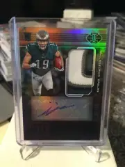 2019 illusions black refractor rc auto patch #d/25 jj arcega whiteside eagles