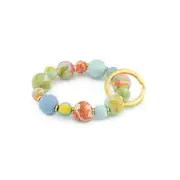 NEW JILZARAH Handmade Clay Beads BEACH DAY MULTI 15mm SMALL Wrist Keychain