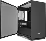 darkFlash Micro ATX Mini ITX Tower MicroATX Computer Case with Magnetic Design Wide Open Door Opening Tempered Glass Swing Type Side Panel 11 (DLM22 Black)