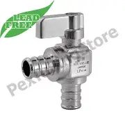 (100) 1/2" PEX x 1/2" PEX Crimp Angle Outlet Stop Valves, 1/4-Turn LEAD-FREE NSF