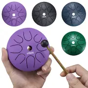 LEKATO 4.5 Inch Mini Steel Tongue Drum 8 Notes Handpan Percussion Instrument Kit