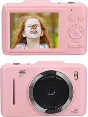 Digital Camera, 48MP 4K Vlogging Camera with 2.8 Inch IPS HD Screen, 16X Digital Zoom Autofocus Portable YouTube Compact Point Shoot Camera for Travel Vlogging (Pink)