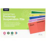 J.Burrows Recycled Foolscap Suspension Files Assorted 50 Pack