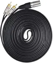 rockible XLR Male to RCA Adapter Heavy Duty Y Cable for Speaker Sound Card Mic