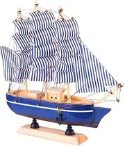 KONTONTY Cm Wooden Sailing Boat Model Creative Pirate Ship Ornament for Home Decor