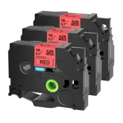 3PK Compatible with Brother P-Touch TZ-441 Black on Red 0.7" Label Tape 18mm