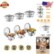 Durable 5-Quart Round Chafer Set with Fuel Holder for Perfectly Warmed Dishes