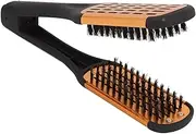Hair Straightening Flat Brush, Double Sided Straightening Detangler Comb, Hair Straightening Comb Tools, Softness Beard, Spring Elasticity, Softness Beard, for Wet