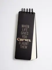 Torrid Curves Spiral Notepad Notebook Checklist Black 3X9 #G93316