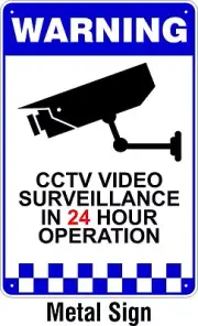 Warning CCTV Security Surveillance Camera METAL Safety Sign 150x225mm