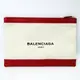 [二手] 【日本直送】Balenciaga 373840 女款皮革，帆布手拿包，小袋米色，紅色